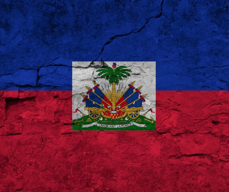 crumbling haiti flag