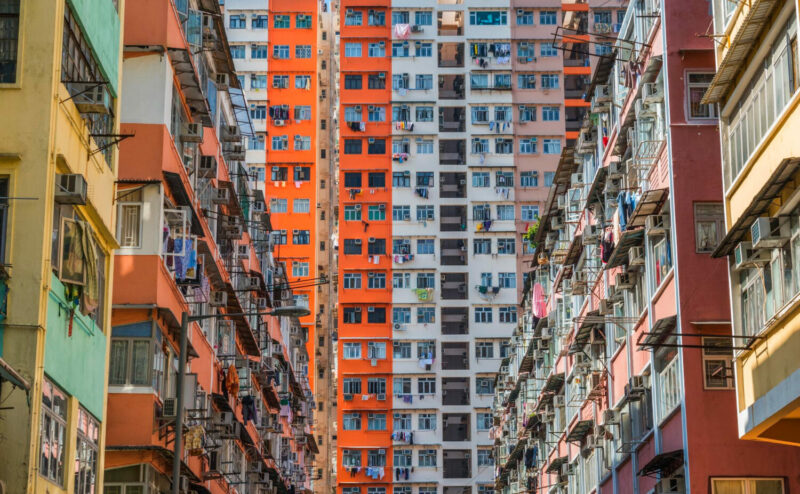 colorful apartment buildings